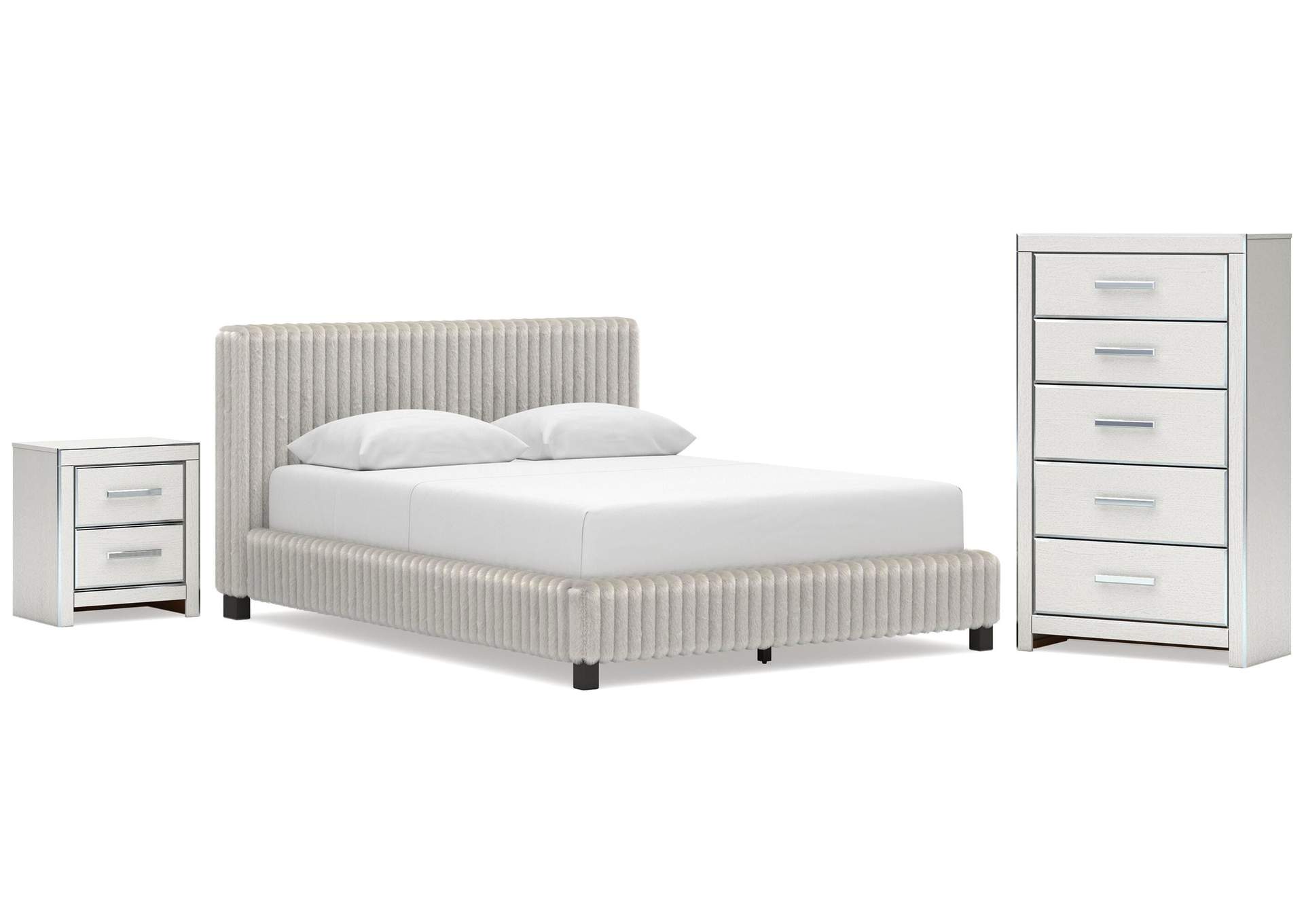 Birmonton Queen Upholstered Bed, Chest and  Nightstand image 1