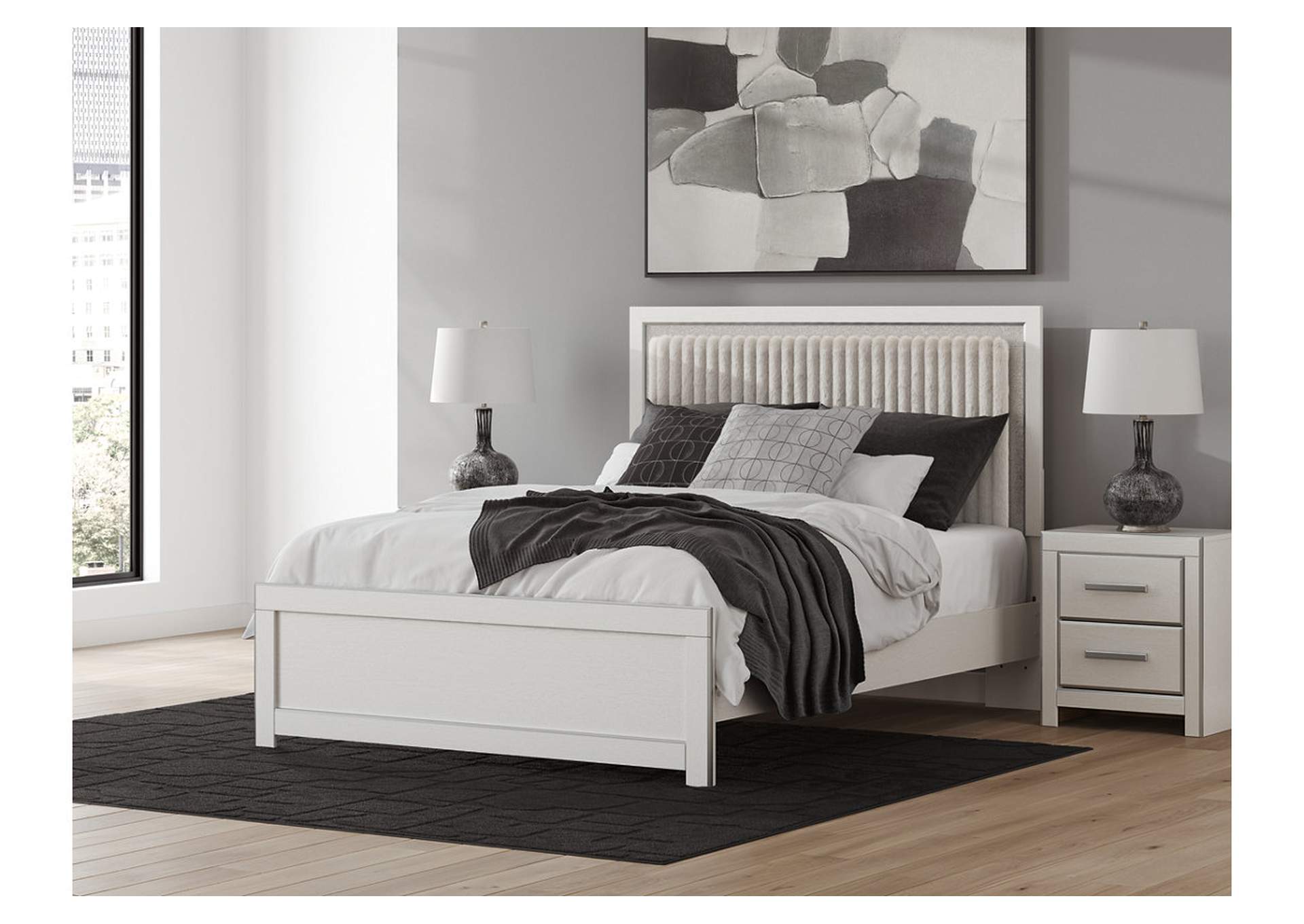 Zuraleus Queen Upholstered Panel Platform Bed image 2