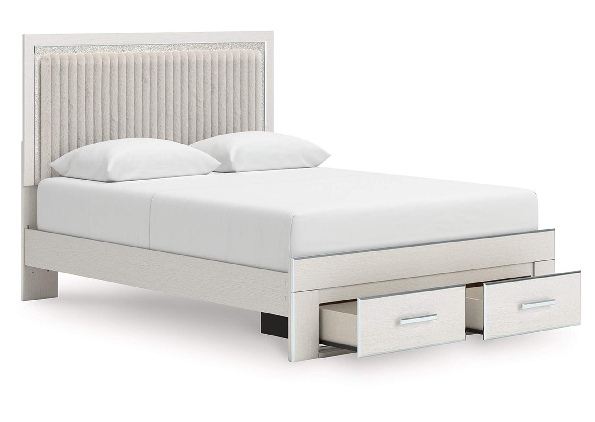 Zuraleus Queen Upholstered Panel Platform Storage Bed image 3