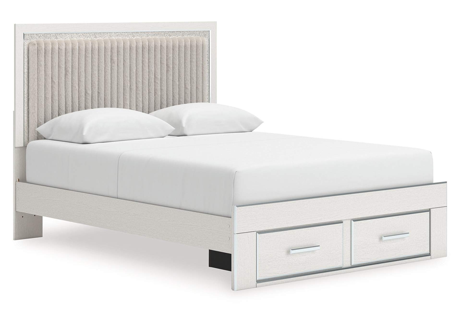 Zuraleus Queen Upholstered Panel Platform Storage Bed image 1