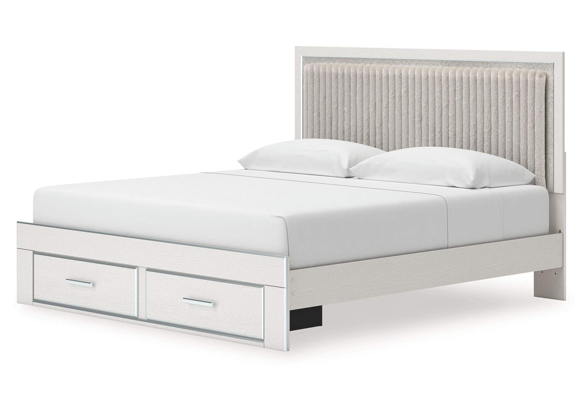 Birmonton King Upholstered Panel Platform Storage Bed, Dresser, Mirror and Chest image 10