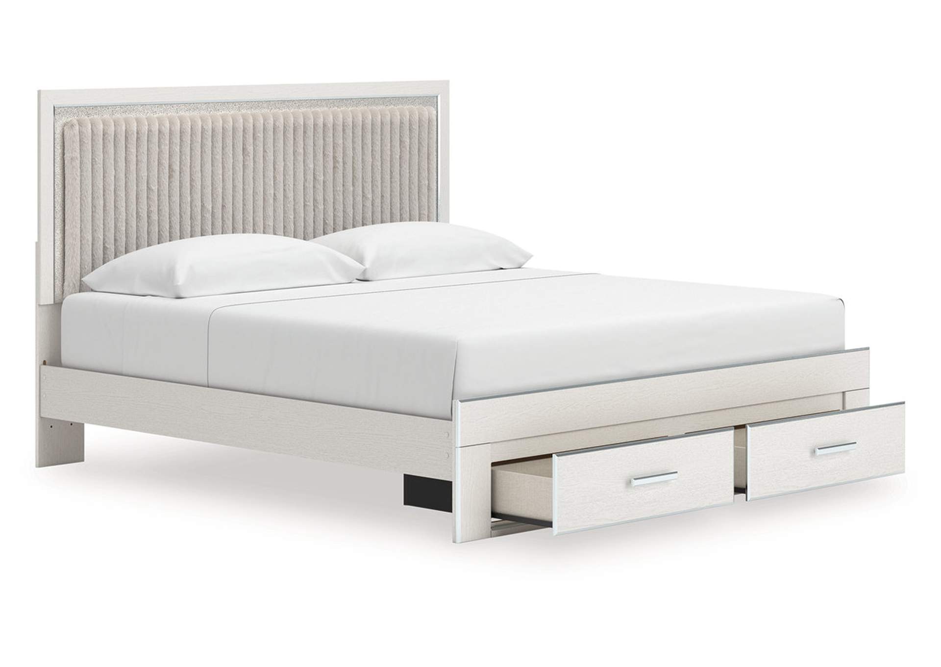 Birmonton King Upholstered Panel Platform Storage Bed, Dresser, Mirror and Chest image 14