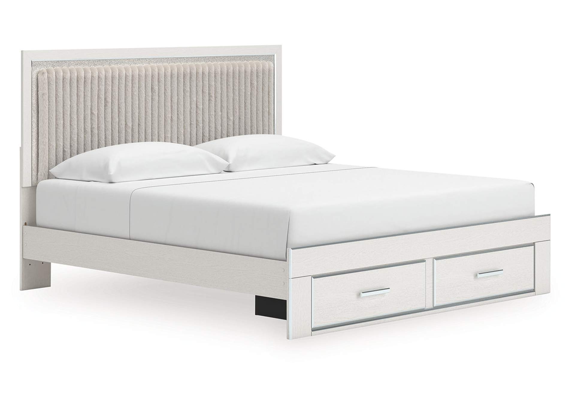 Zuraleus King Upholstered Panel Platform Storage Bed image 1