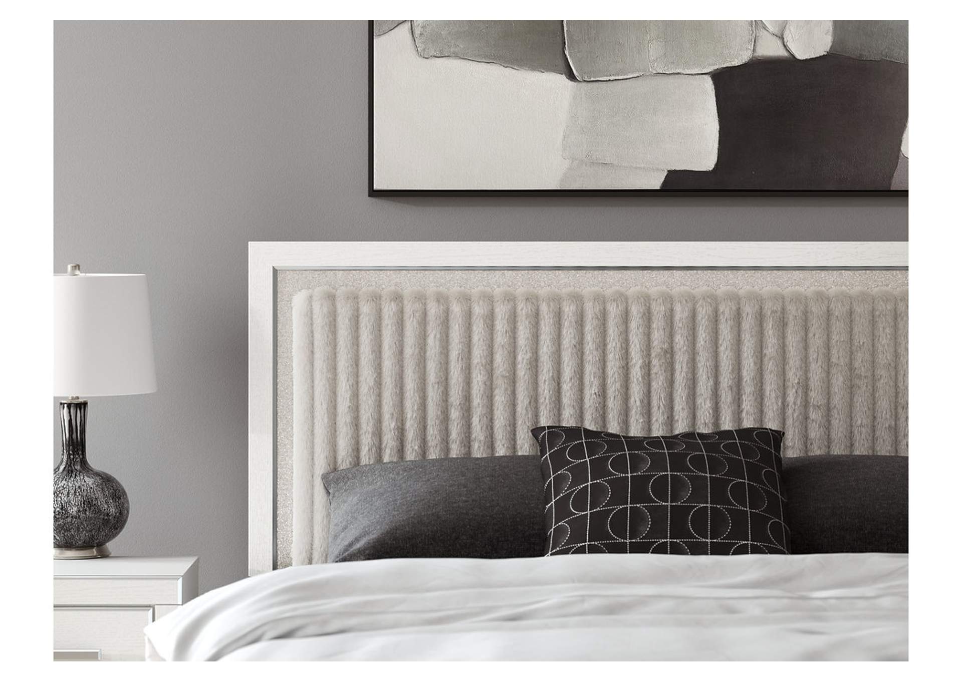 Zuraleus King Upholstered Panel Platform Storage Bed image 7