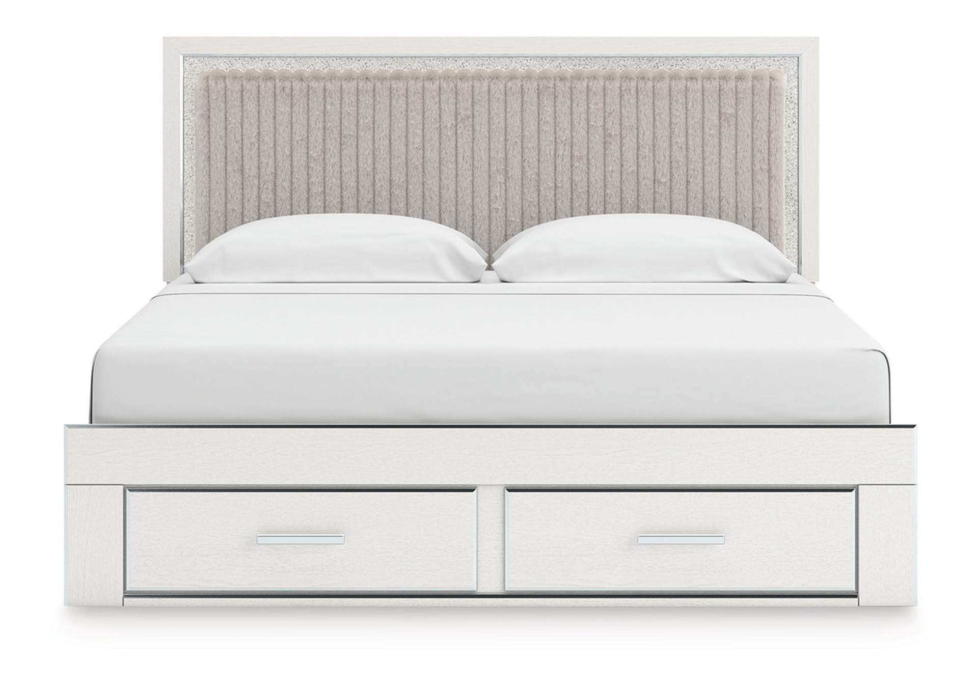 Zuraleus King Upholstered Panel Platform Storage Bed image 3