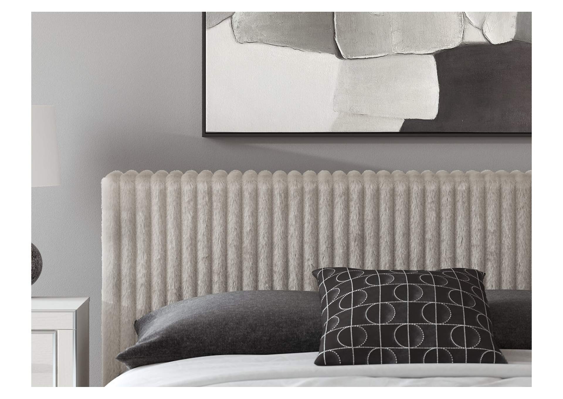 Birmonton California King Upholstered Bed, Dresser, Mirror and Nightstand image 8