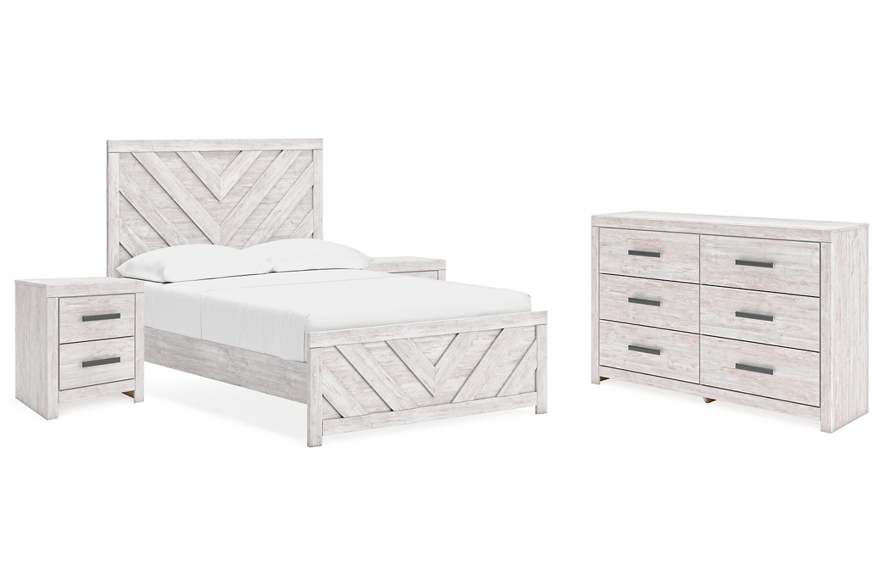 Cayboni Full Panel Bed with Dresser and 2 Nightstands