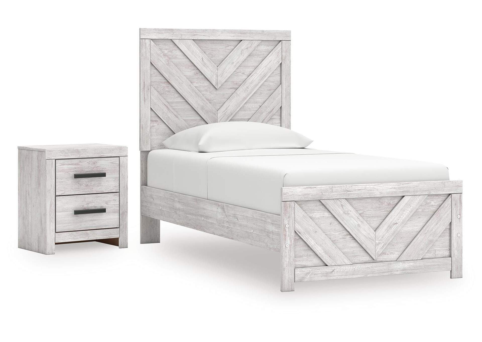 Cayboni Twin Panel Bed and Nightstand image 1