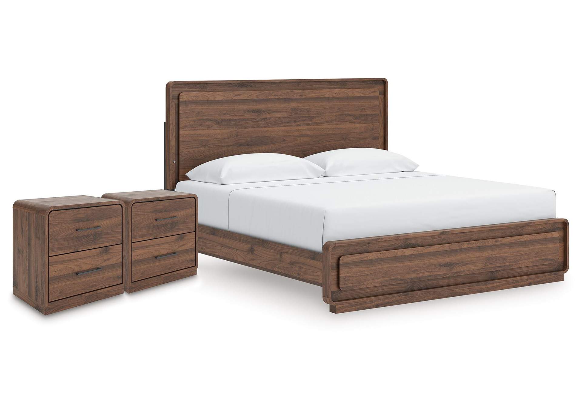 Fortlorn King Panel Bed and 2 Nightstands image 1