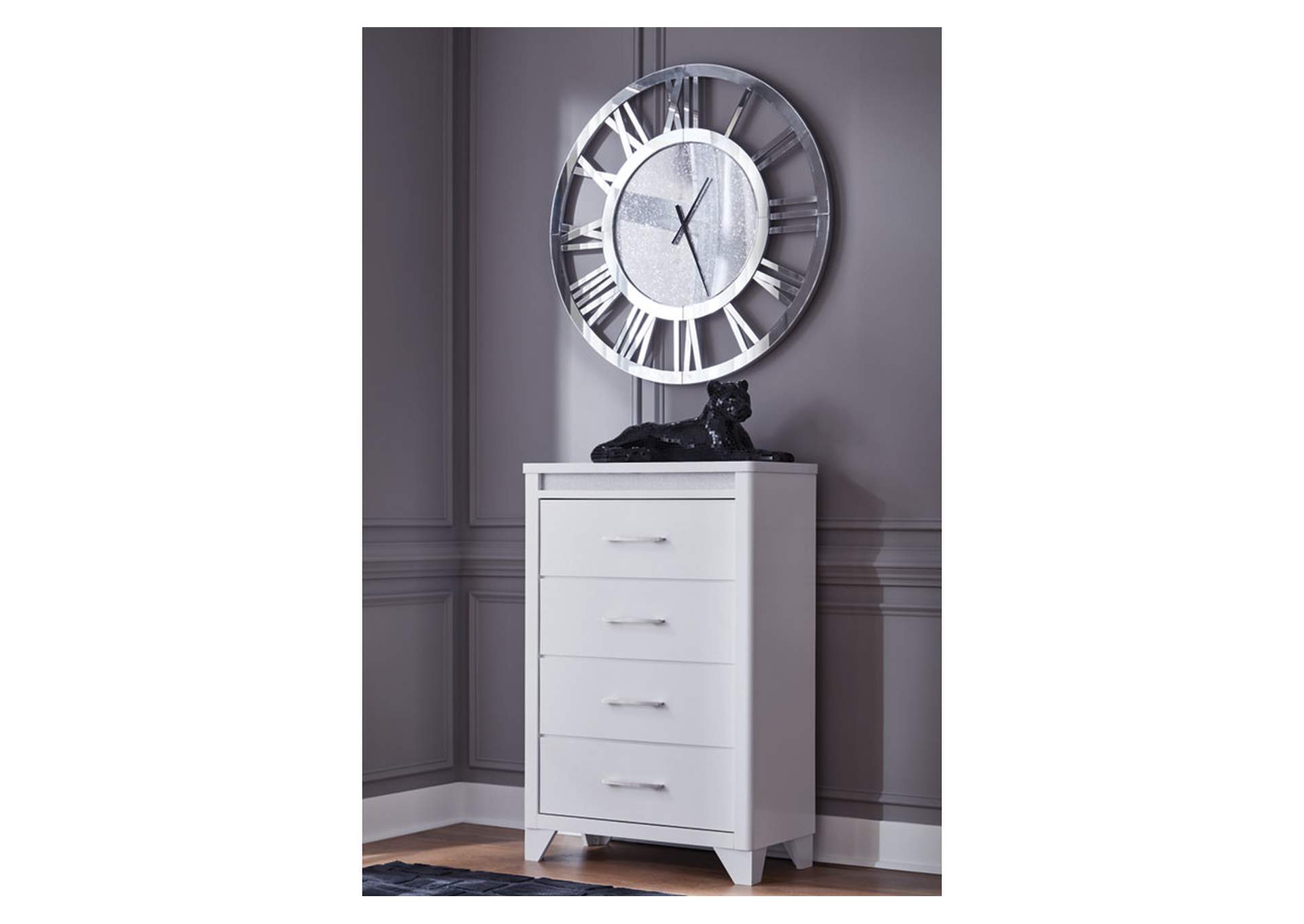 Jarlee Queen Upholstered Panel Bed, Dresser, Mirror, Chest and 2 Nightstands image 10