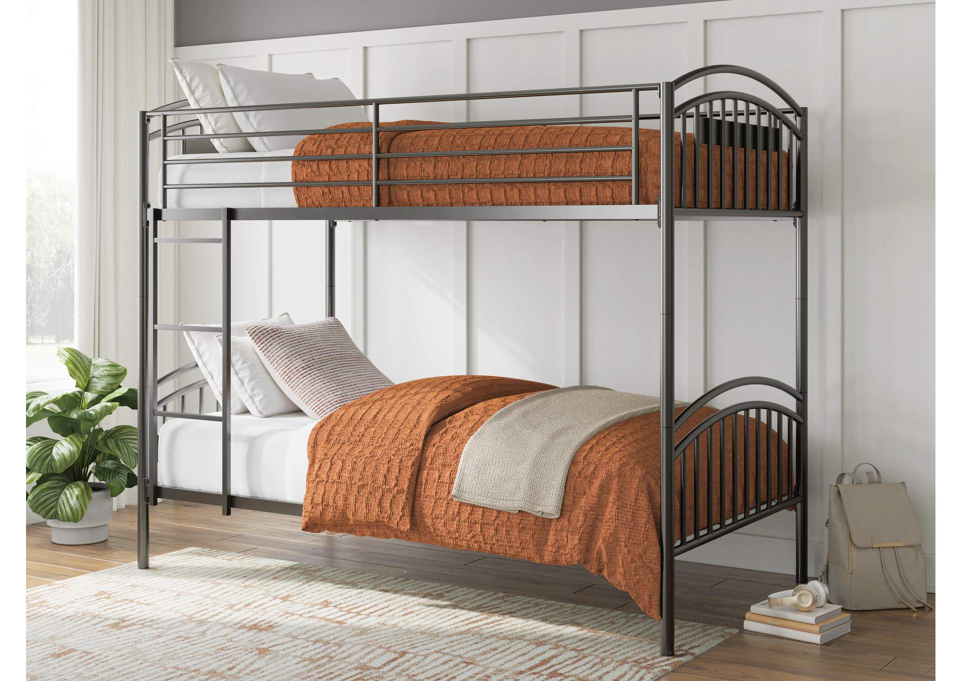 Lanceburg Twin over Twin Bunk Bed with Ladder image 3