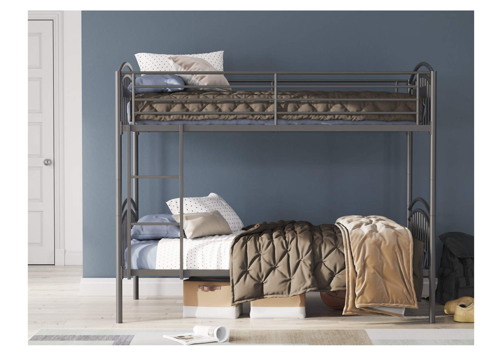 Lanceburg Twin over Twin Bunk Bed with Ladder image 7