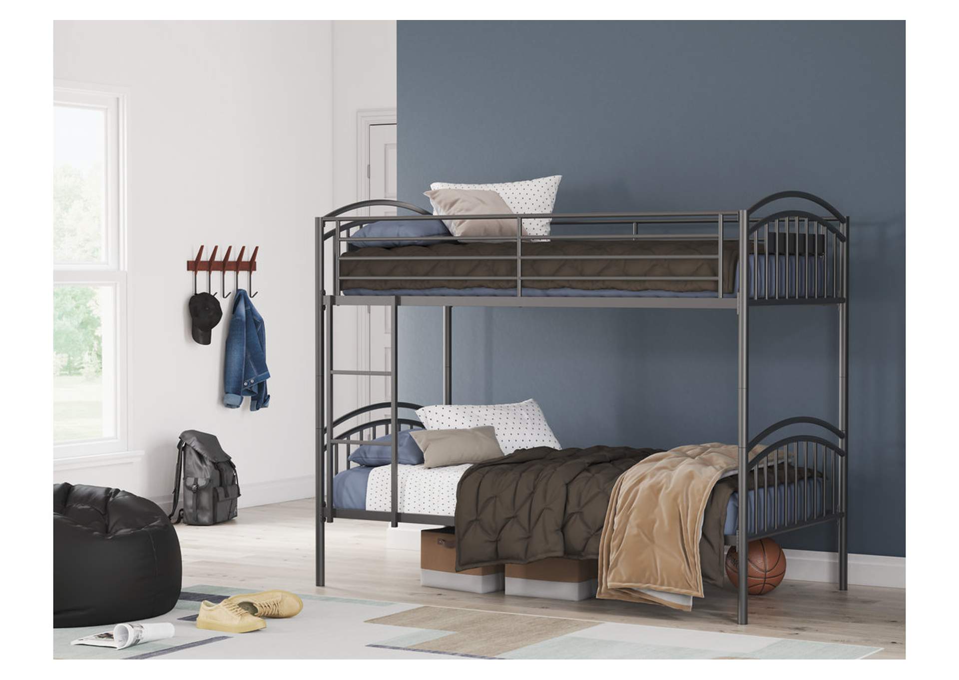 Lanceburg Twin over Twin Bunk Bed with Ladder image 3