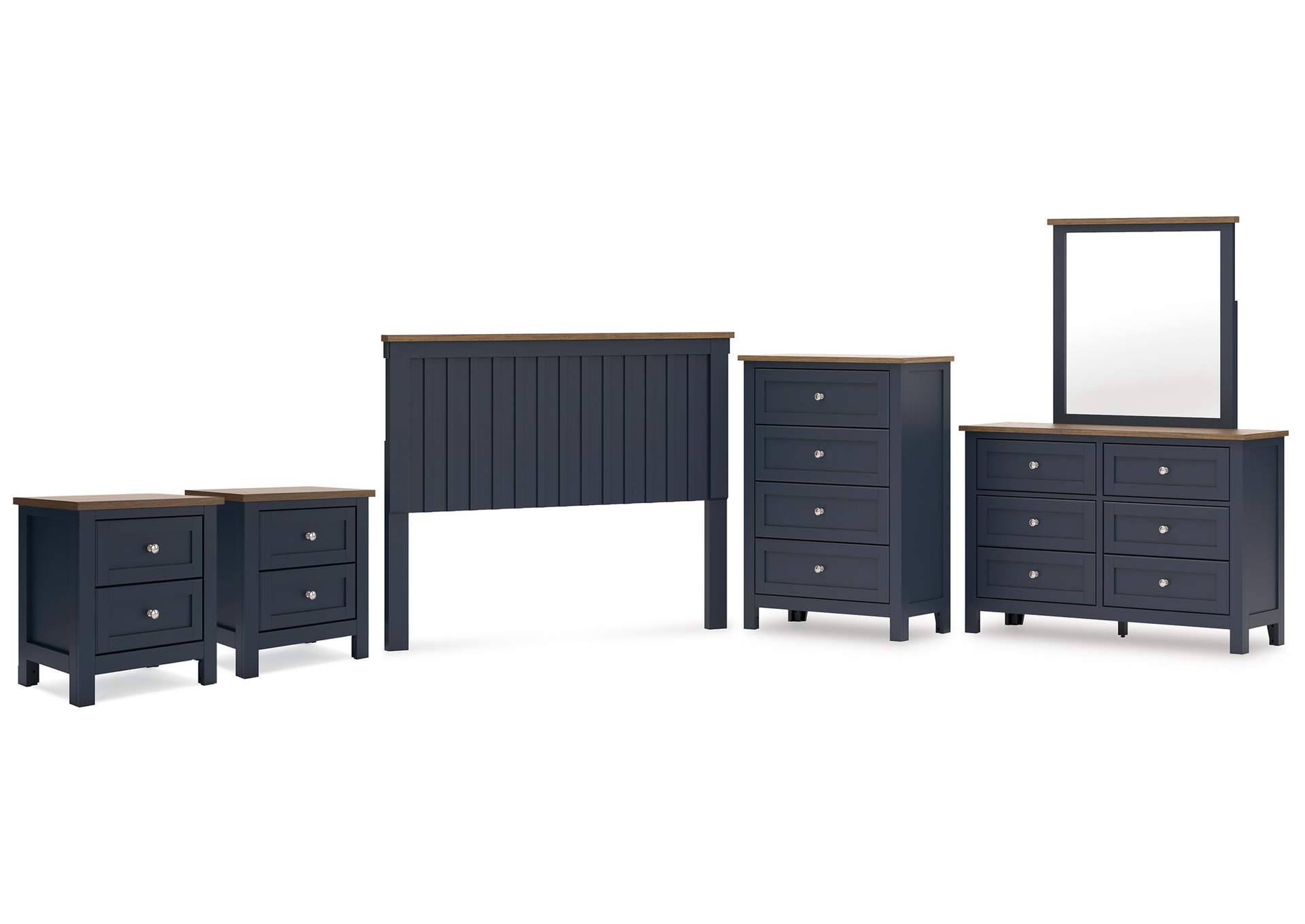 Landocken Queen Panel Headboard, Dresser, Mirror, Chest and 2 Nightstands image 1