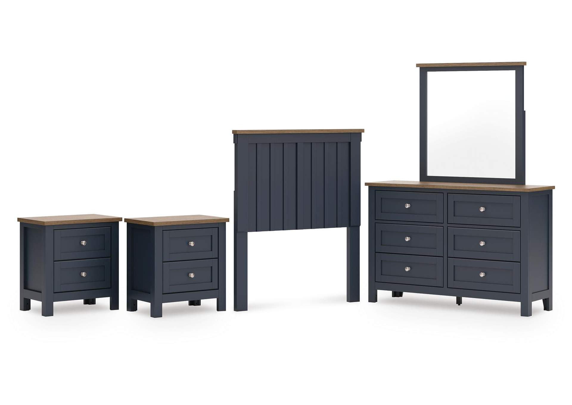 Landocken Twin Panel Headboard, Dresser, Mirror and 2 Nightstands image 1