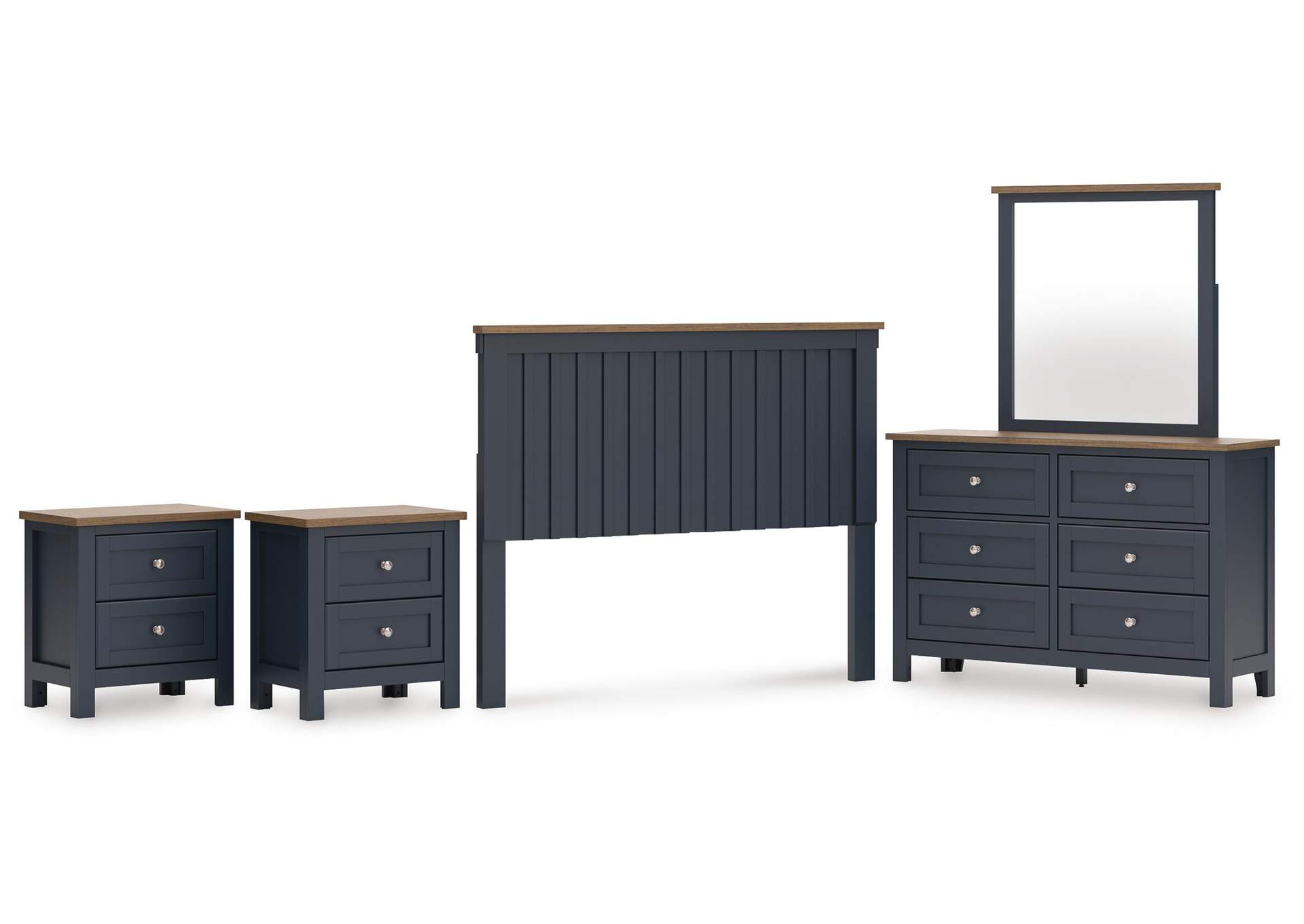 Landocken Queen Panel Headboard, Dresser, Mirror and 2 Nightstands image 1