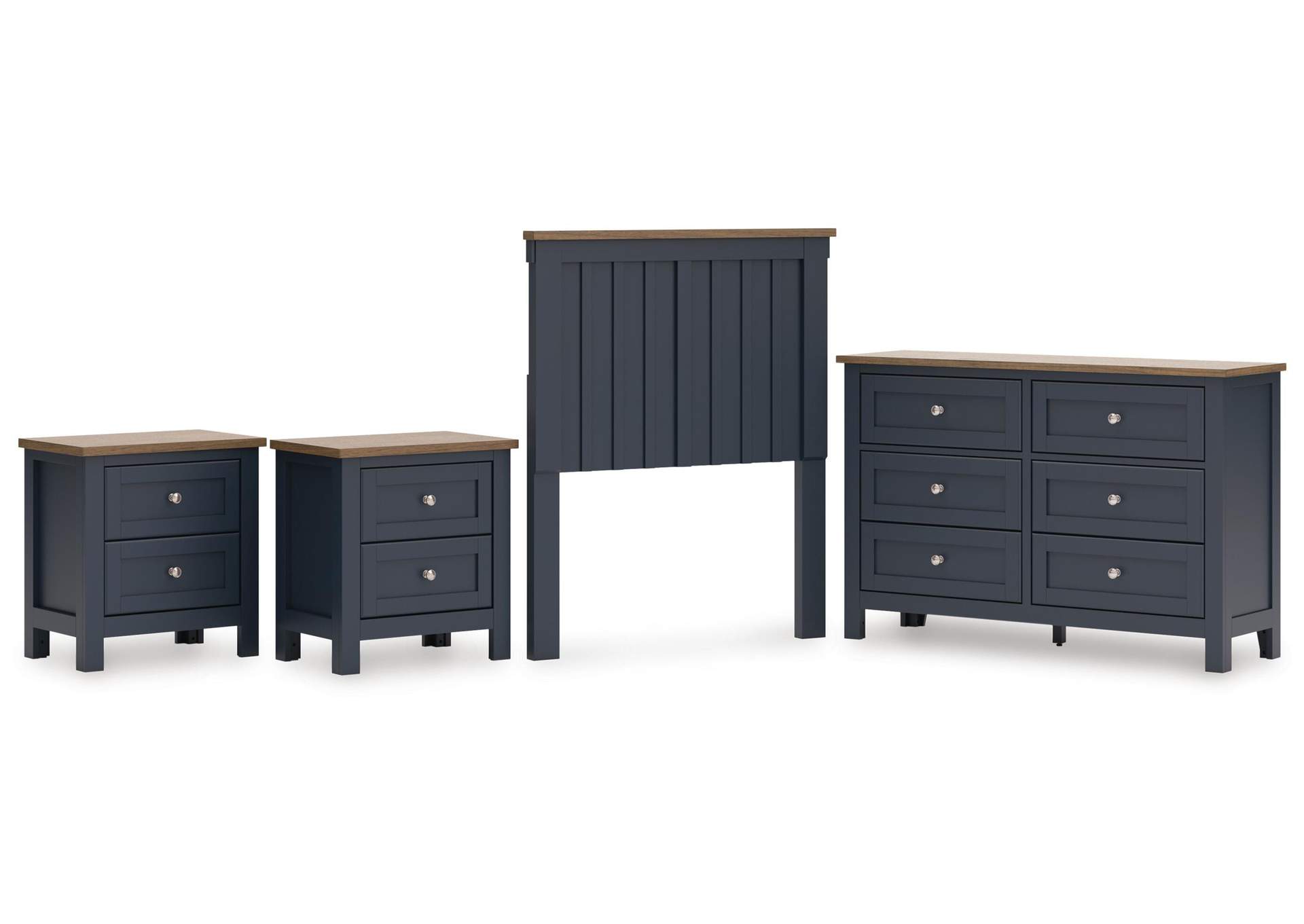 Landocken Twin Panel Headboard, Dresser and 2 Nightstands image 1