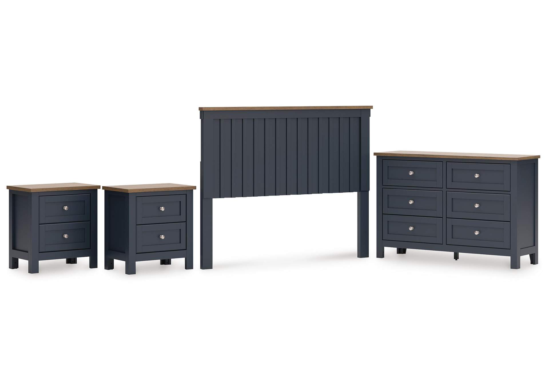 Landocken Queen Panel Headboard, Dresser and 2 Nightstands image 1