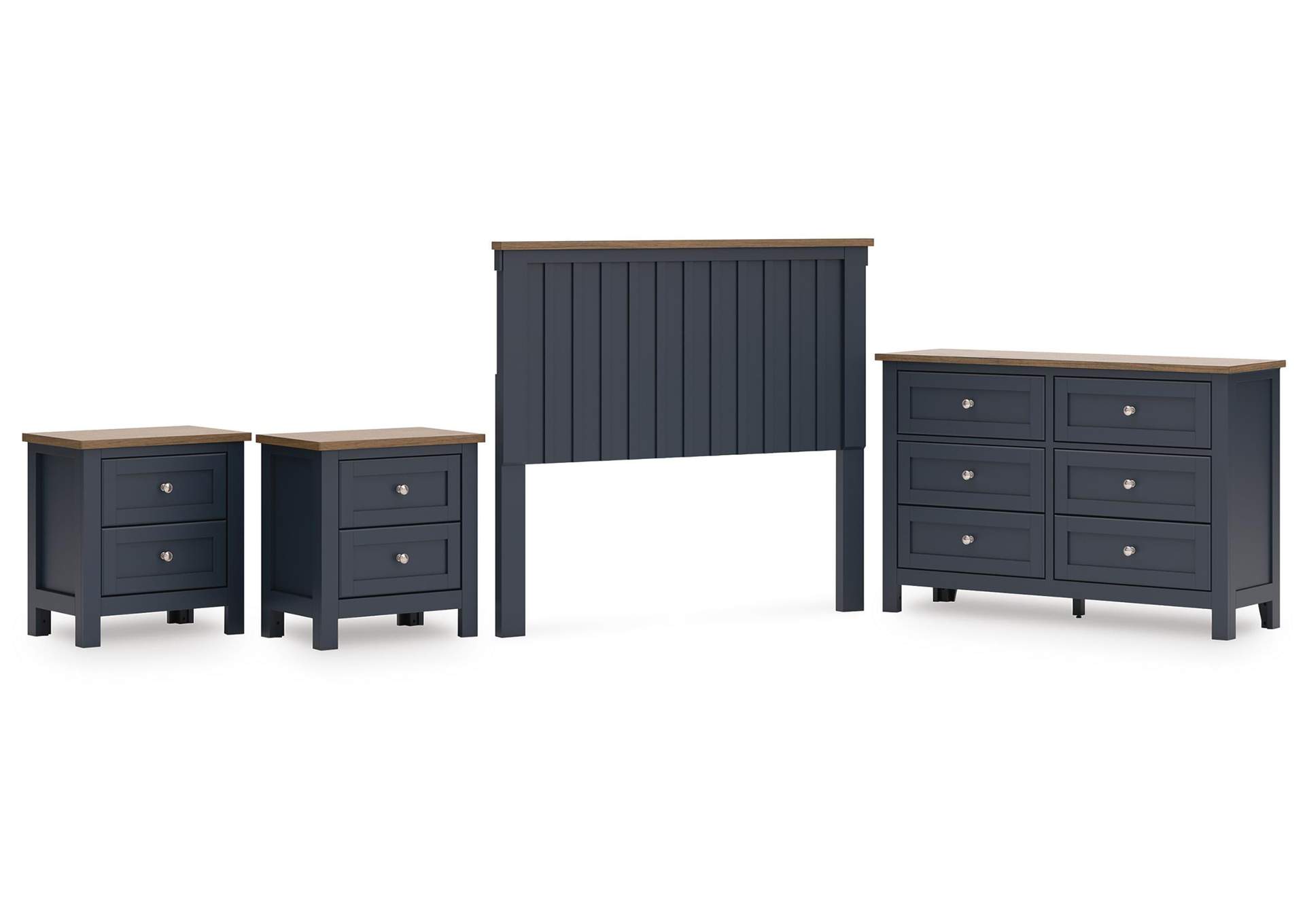Landocken Full Panel Headboard, Dresser and 2 Nightstands image 1
