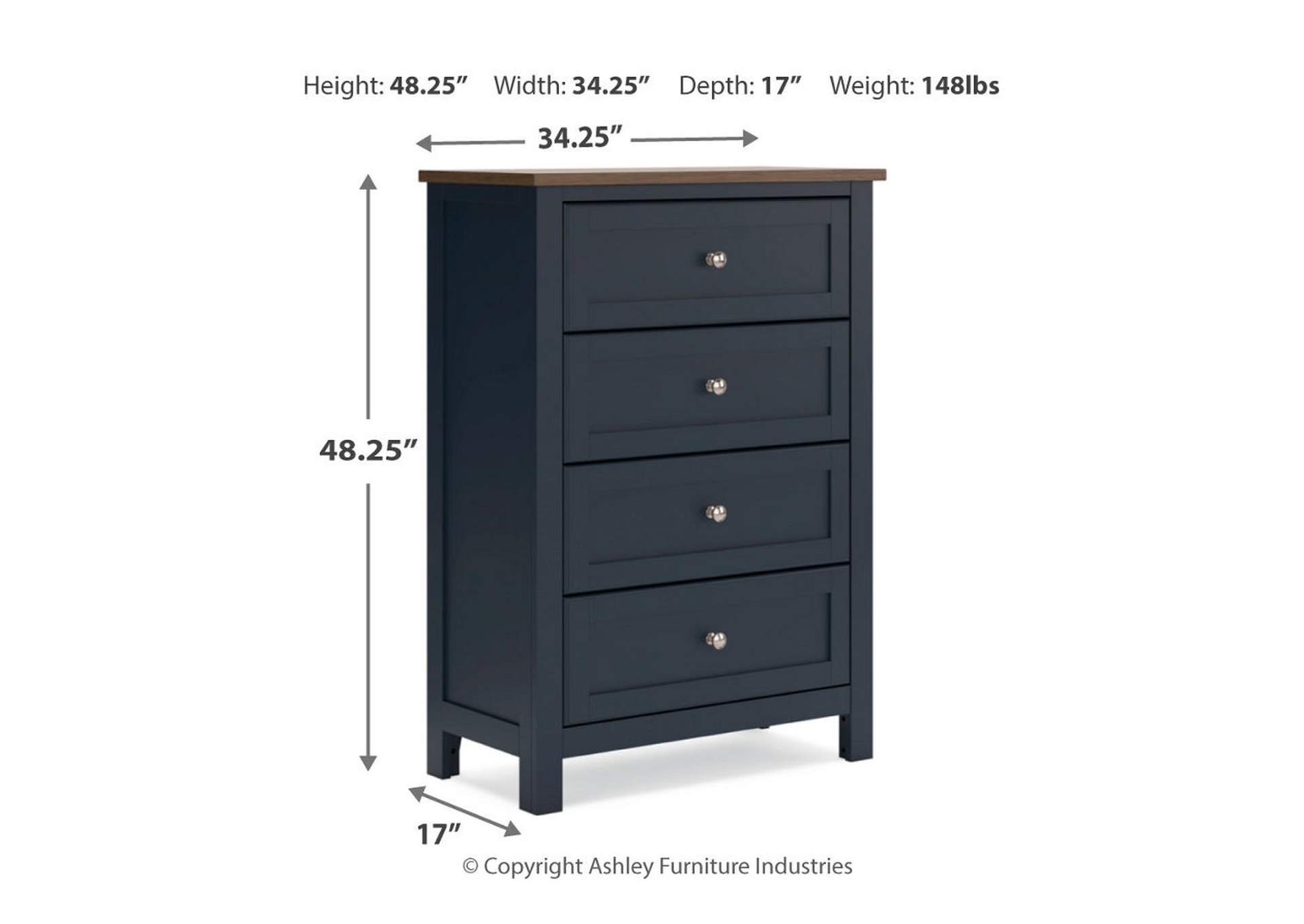 Landocken Twin Panel Headboard with Mirrored Dresser and Chest image 12