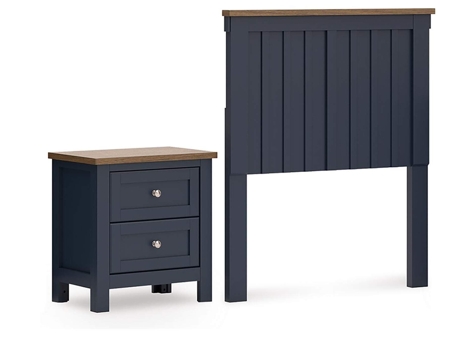 Landocken Twin Panel Headboard and Nightstand image 1