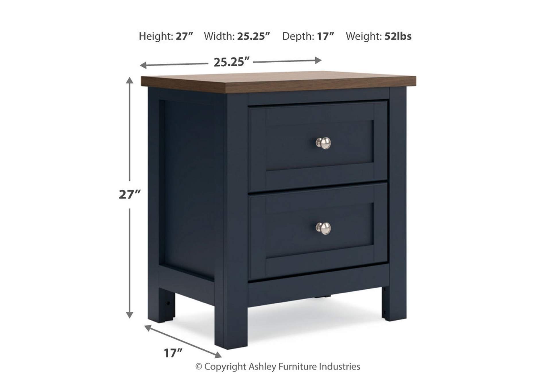 Landocken Twin Panel Headboard with Mirrored Dresser and Nightstand image 10