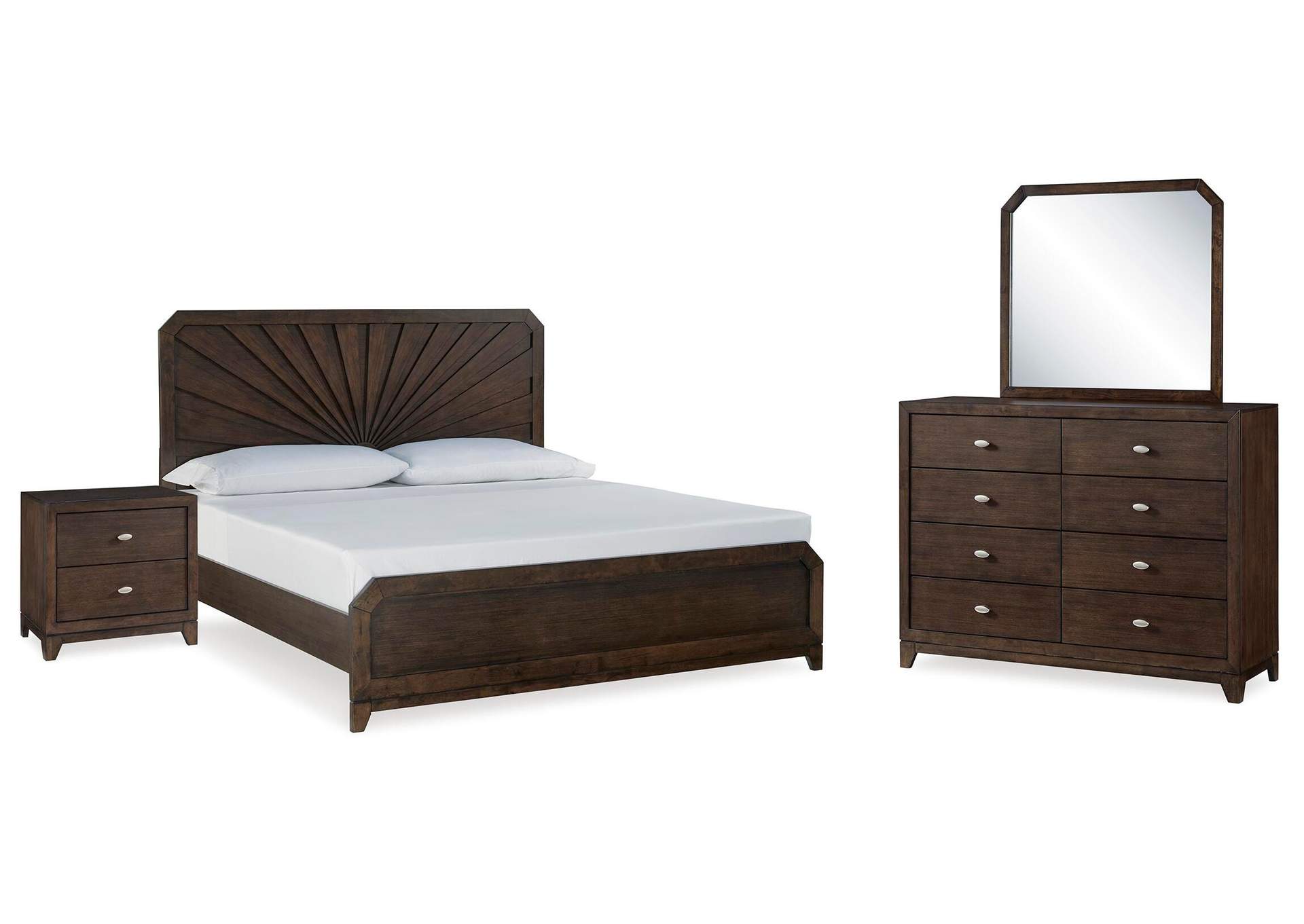 Tandisport Queen Panel Bed, Dresser, Mirror and Nightstand image 1