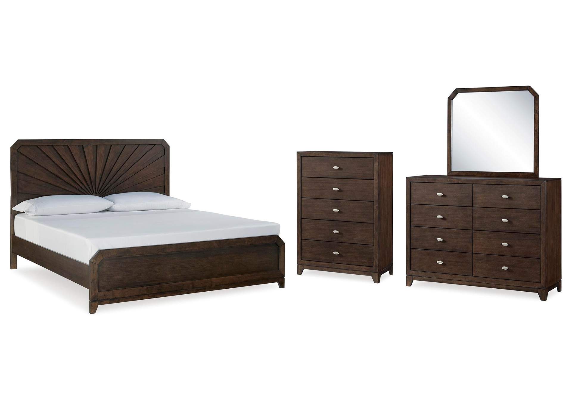 Tandisport King Panel Bed, Dresser, Mirror and Chest image 1