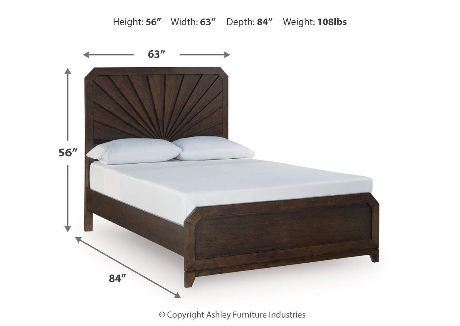 Tandisport Queen Panel Bed with Mirrored Dresser and Nightstand image 10