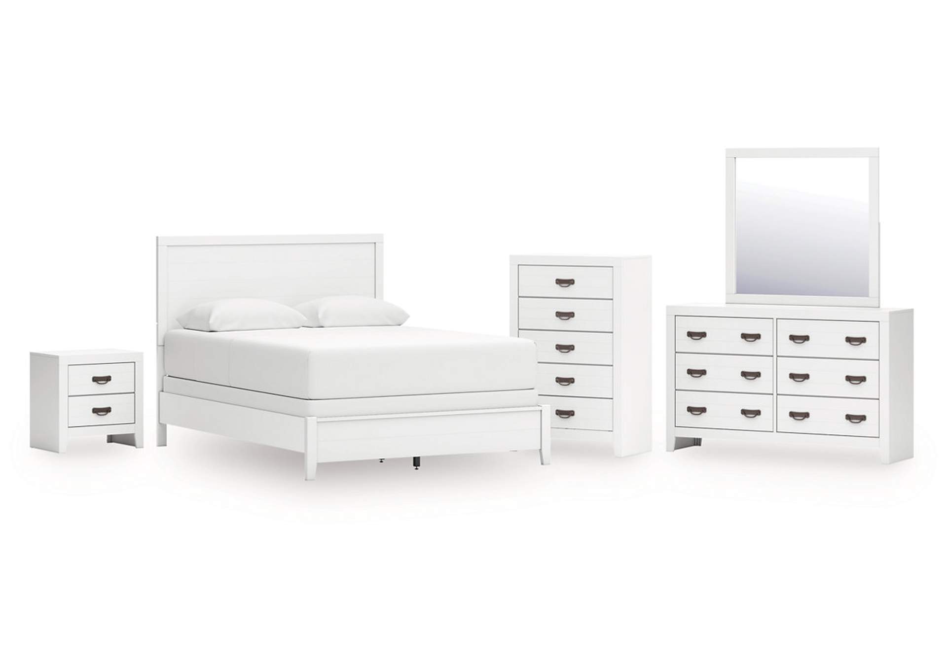 Binterglen Queen Panel Bed with Mirrored Dresser, Chest and Nightstand image 1