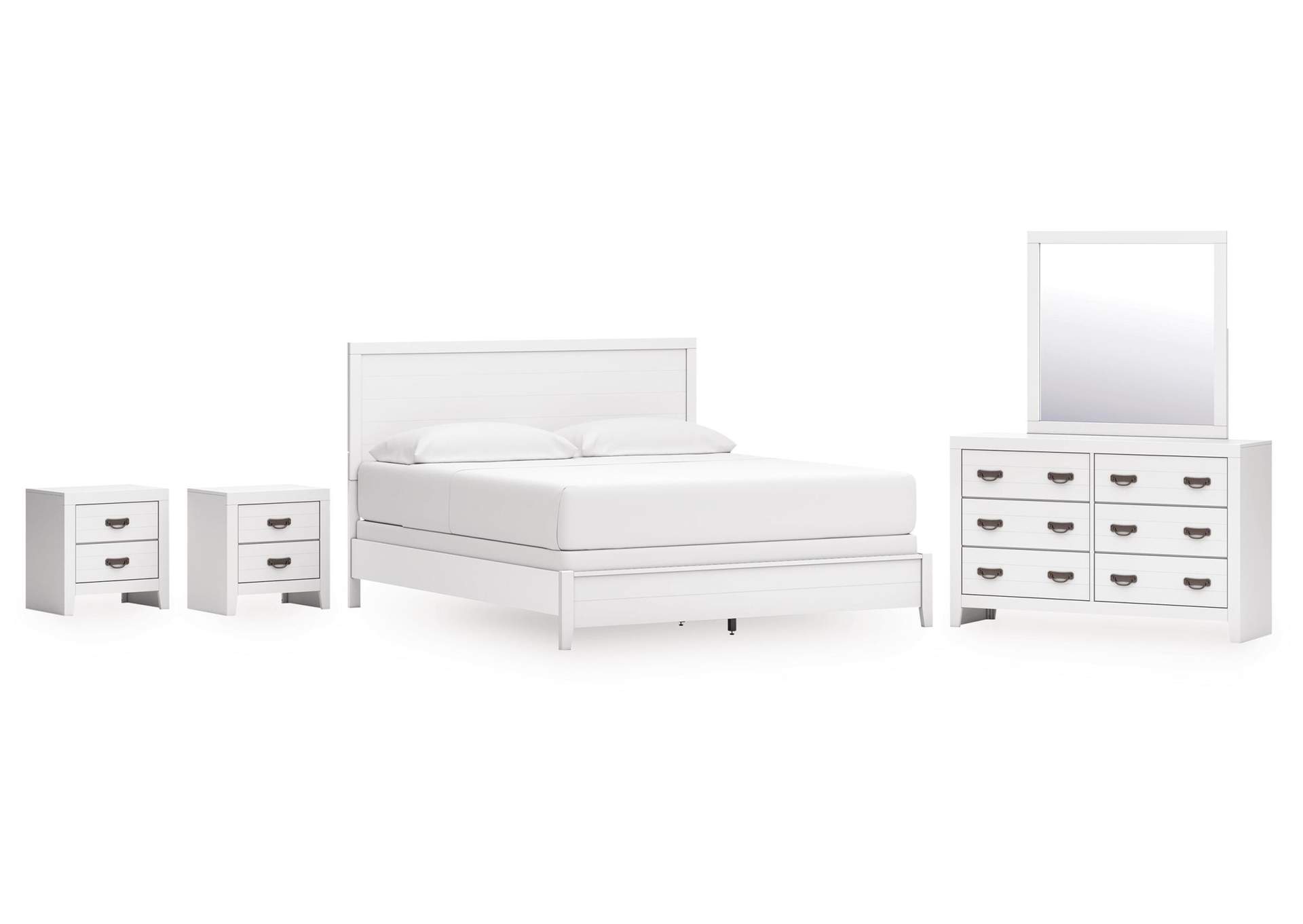 Binterglen California King Panel Bed, Dresser, Mirror and 2 Nightstands image 1