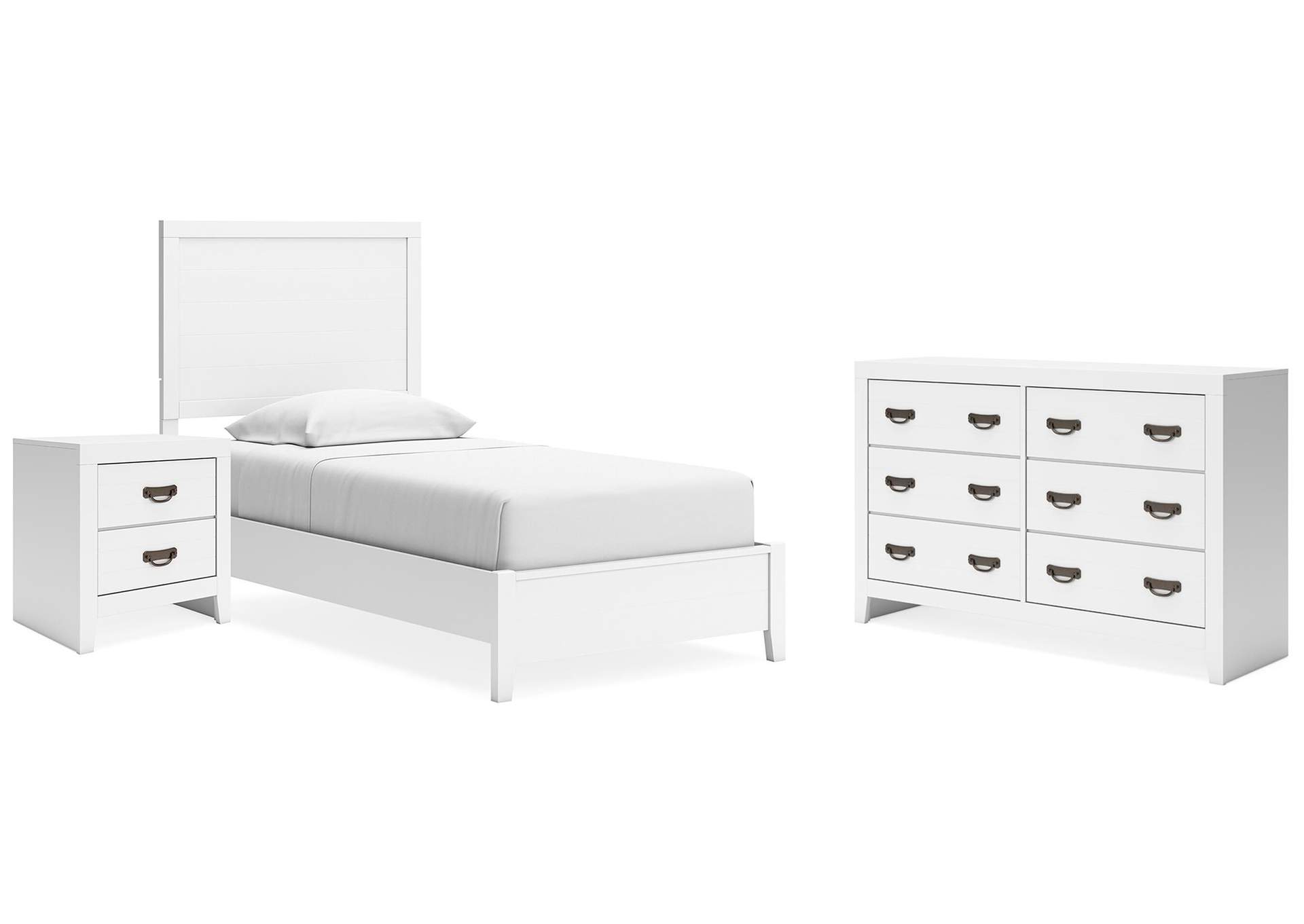 Binterglen Twin Panel Bed with Dresser and Nightstand image 1