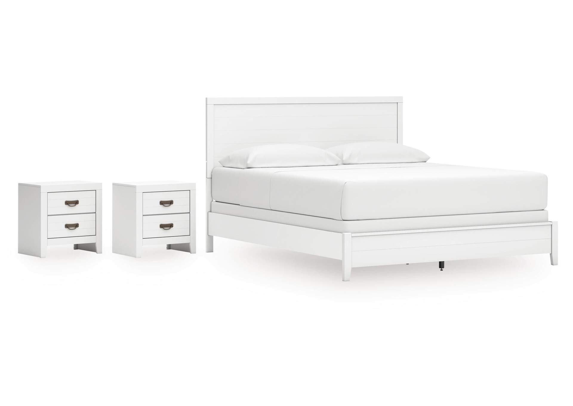 Binterglen California King Panel Bed and 2 Nightstands image 1