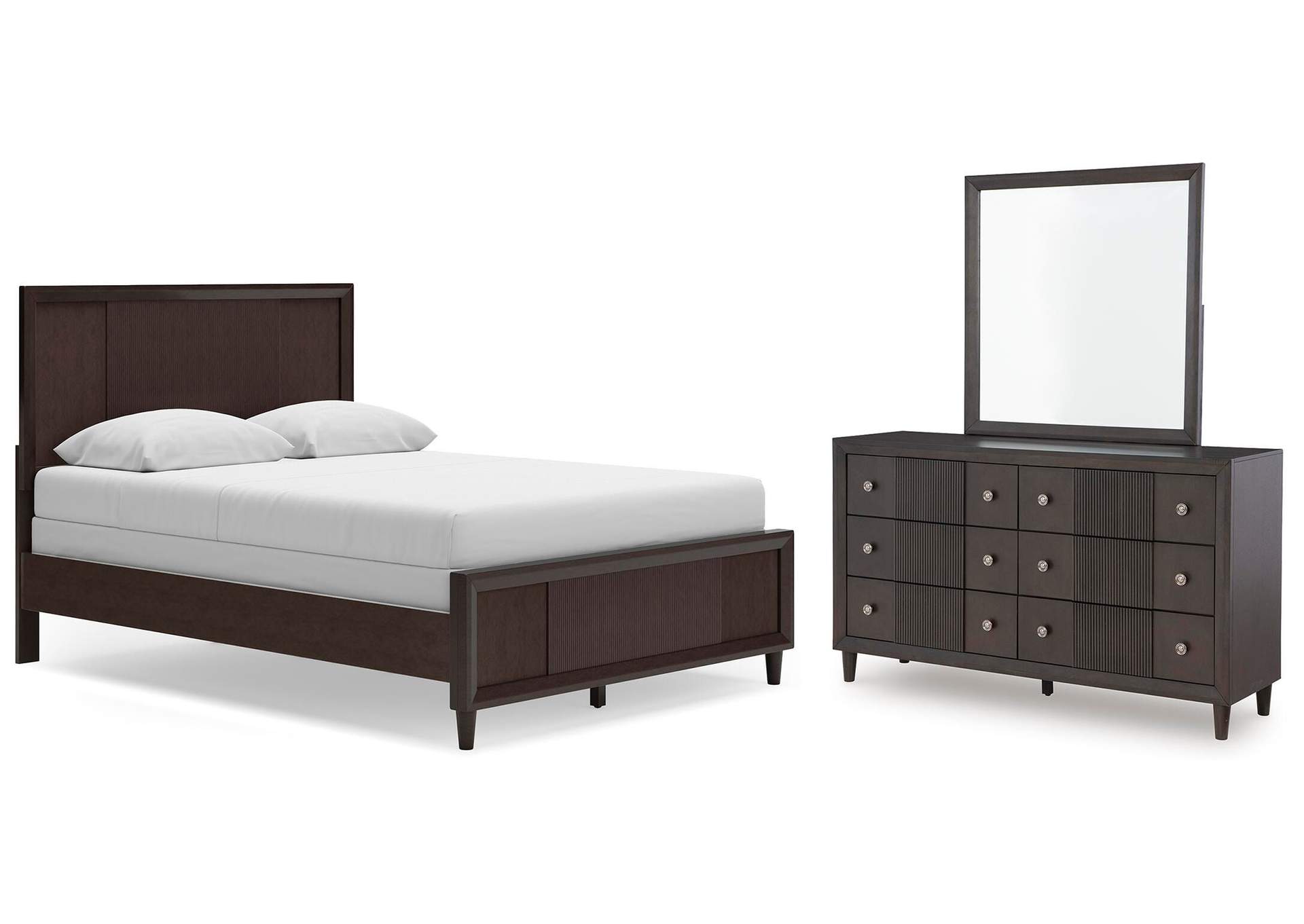 Urbantrack Queen Panel Bed with Mirrored Dresser image 1