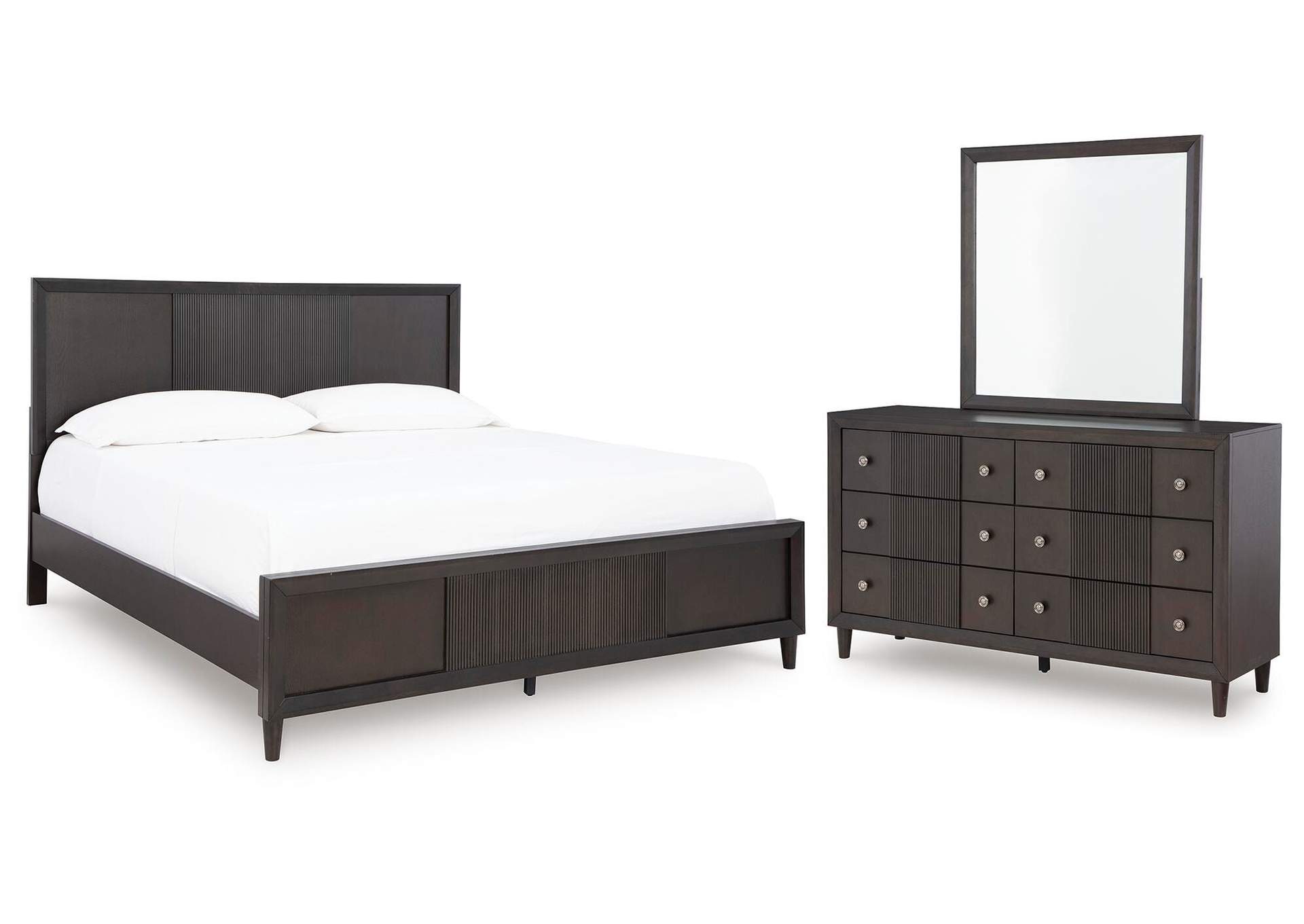 Urbantrack King Panel Bed with Mirrored Dresser image 1