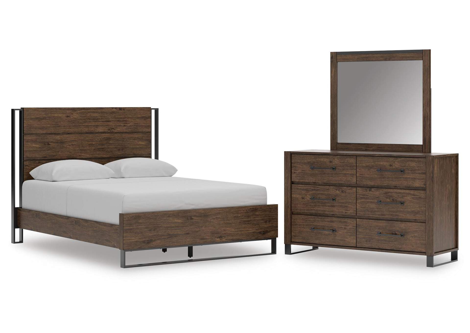 Zumbado Queen Panel Bed, Dresser and Mirror image 1