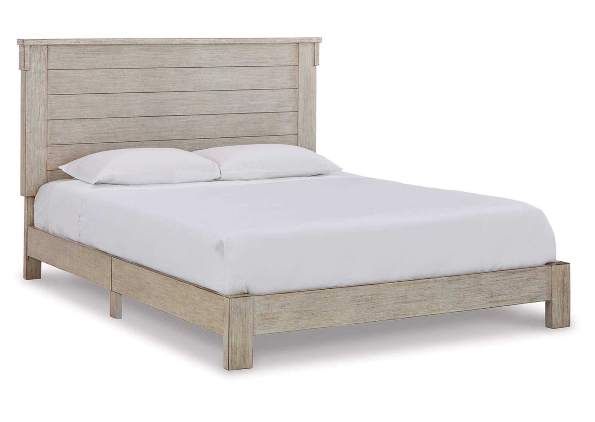 Hollentown Queen Panel Bed with Mirrored Dresser, Chest and 2 Nightstands