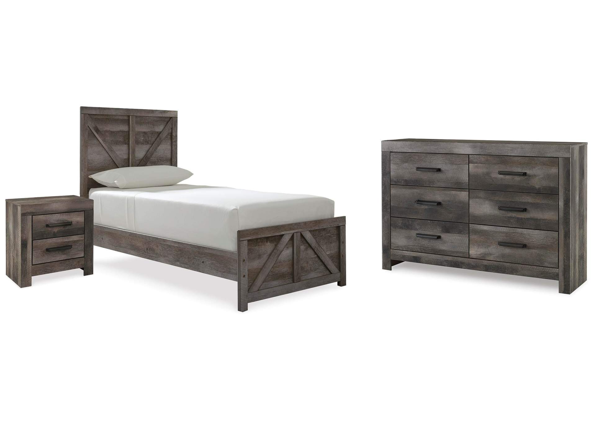 Wynnlow Twin Panel Bed, Dresser and Nightstand image 1