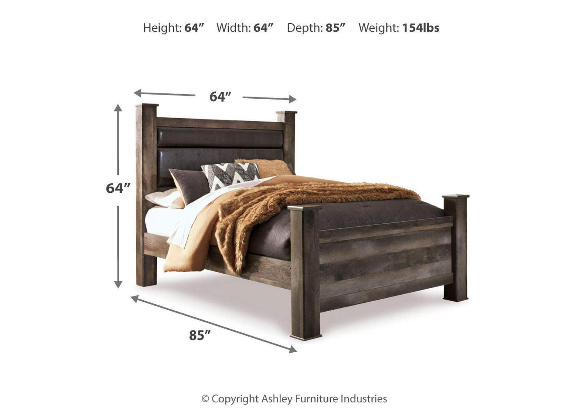 Wynnlow Queen Upholstered Poster Bed image 5