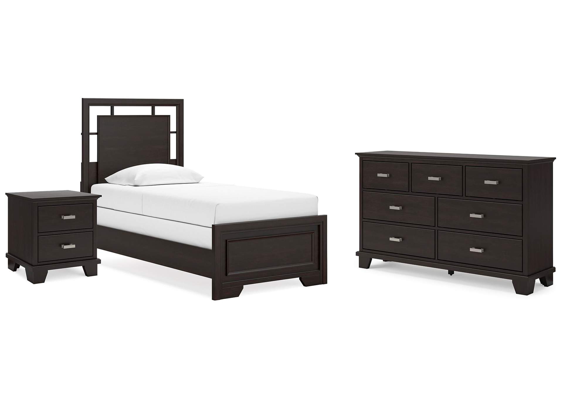 Covetown Twin Panel Bed with Dresser and Nightstand image 1