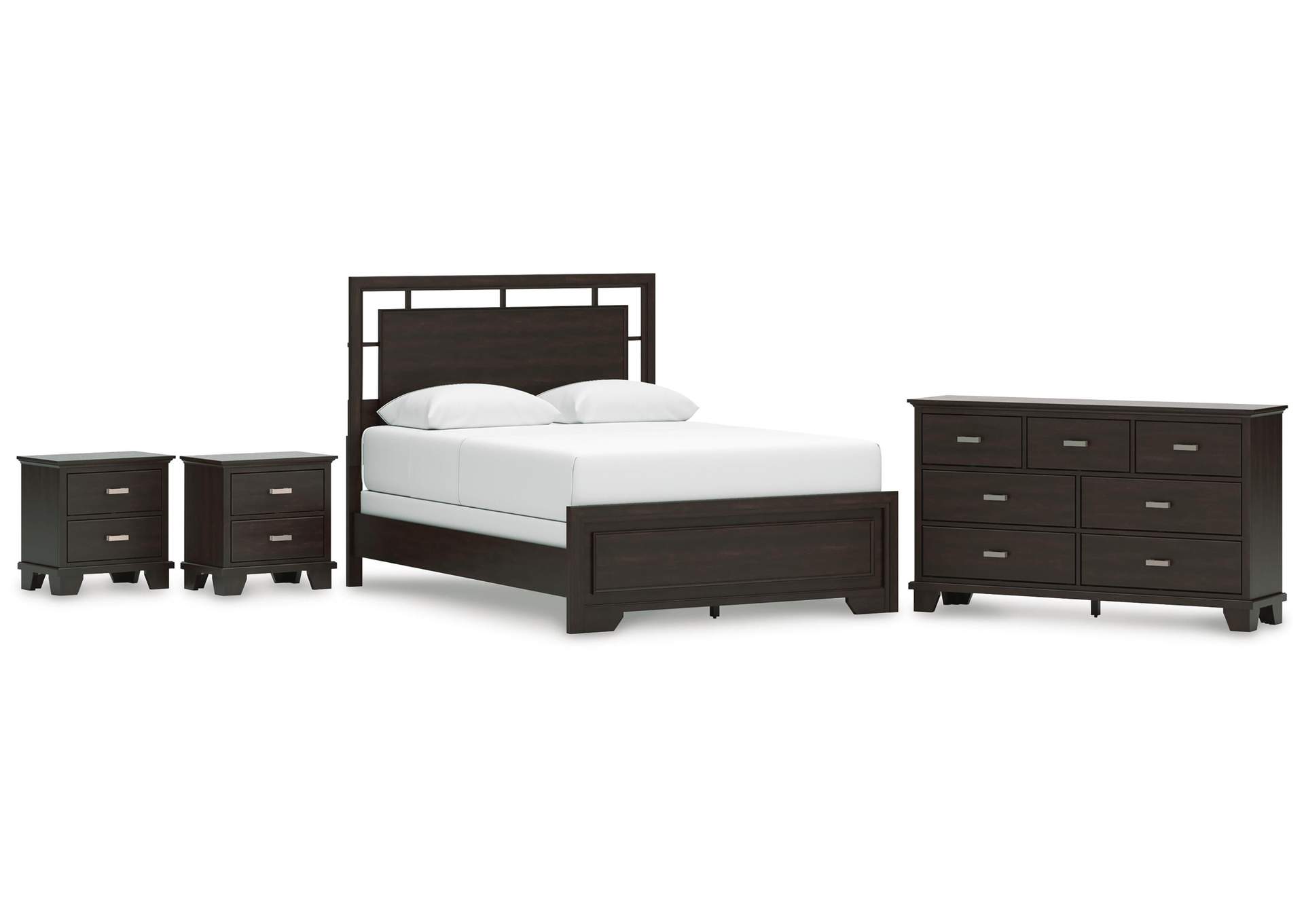 Covetown Queen Panel Bed, Dresser and 2 Nightstands image 1