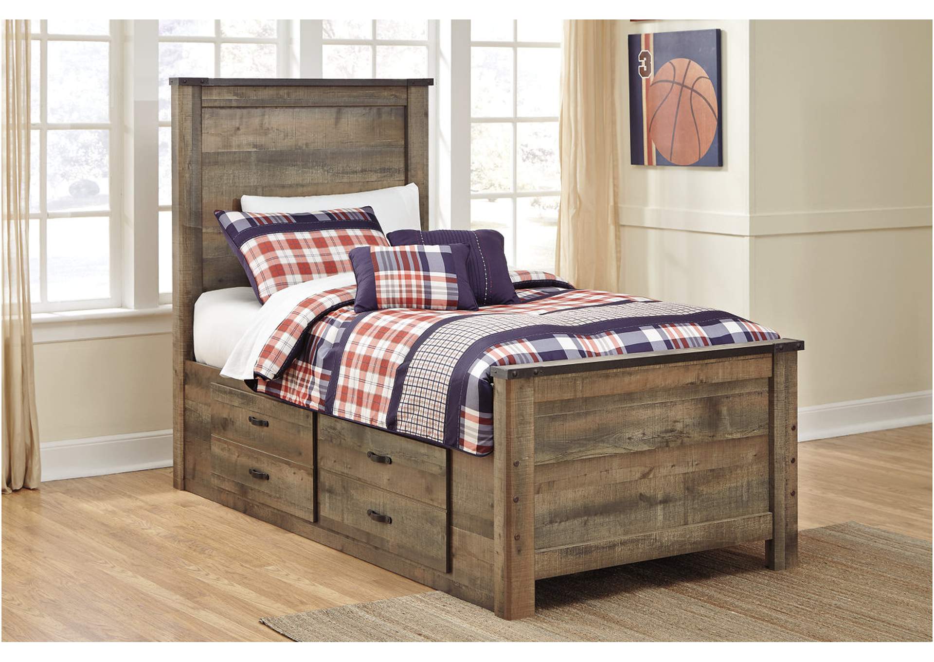 Trinell Twin Panel Bed with 2 Storage Drawers image 6