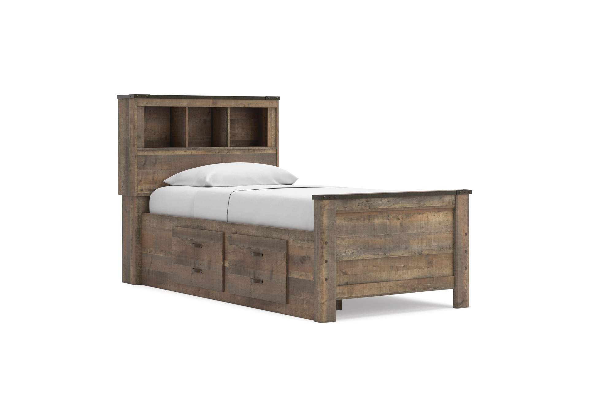 Trinell Twin Bookcase Bed with 2 Storage Drawers image 3