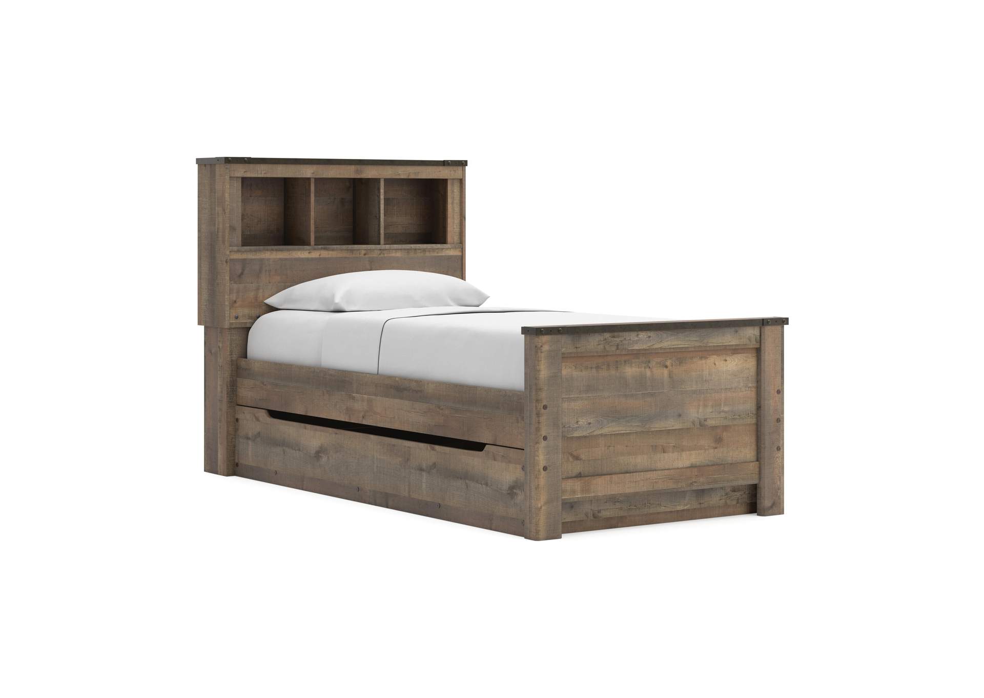 Trinell Twin Bookcase Bed with 1 Large Storage Drawer image 4