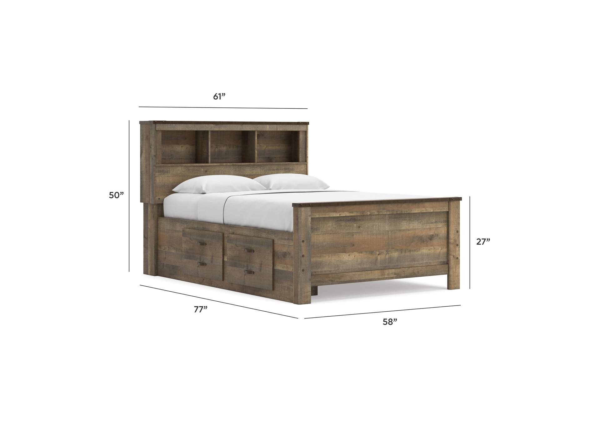 Trinell Full Bookcase Bed with 2 Storage Drawers image 13