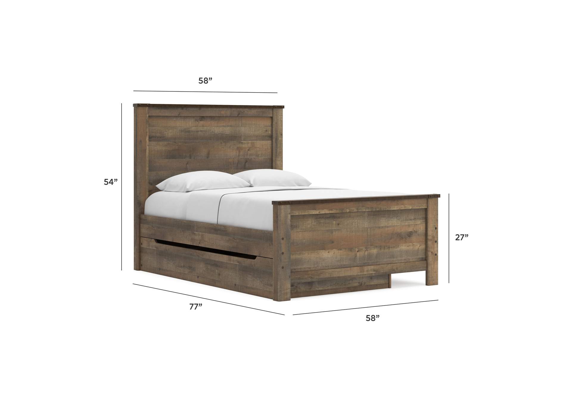 Trinell Full Panel Bed with 1 Large Storage Drawer image 4