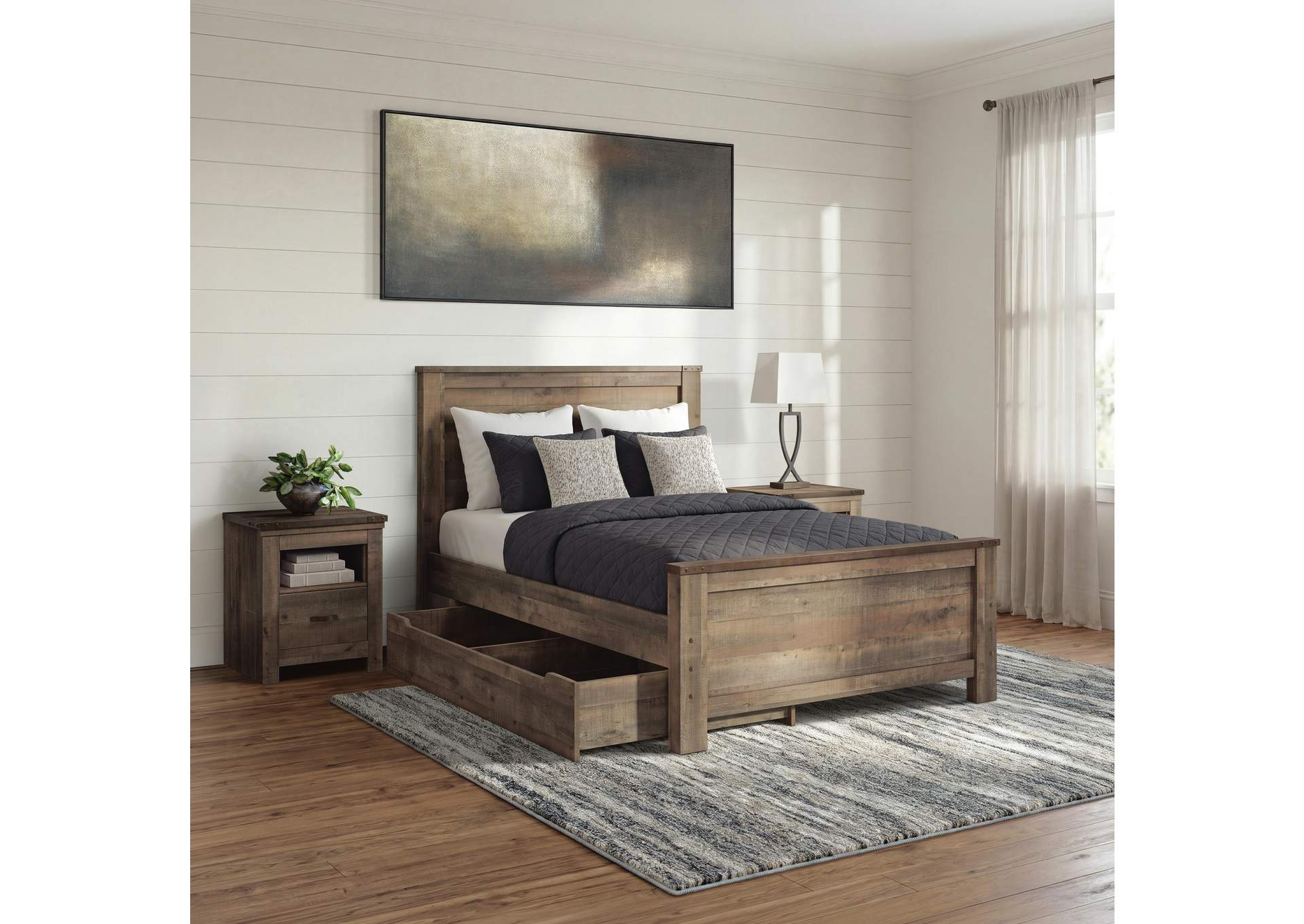 Trinell Full Panel Bed with 1 Large Storage Drawer image 5