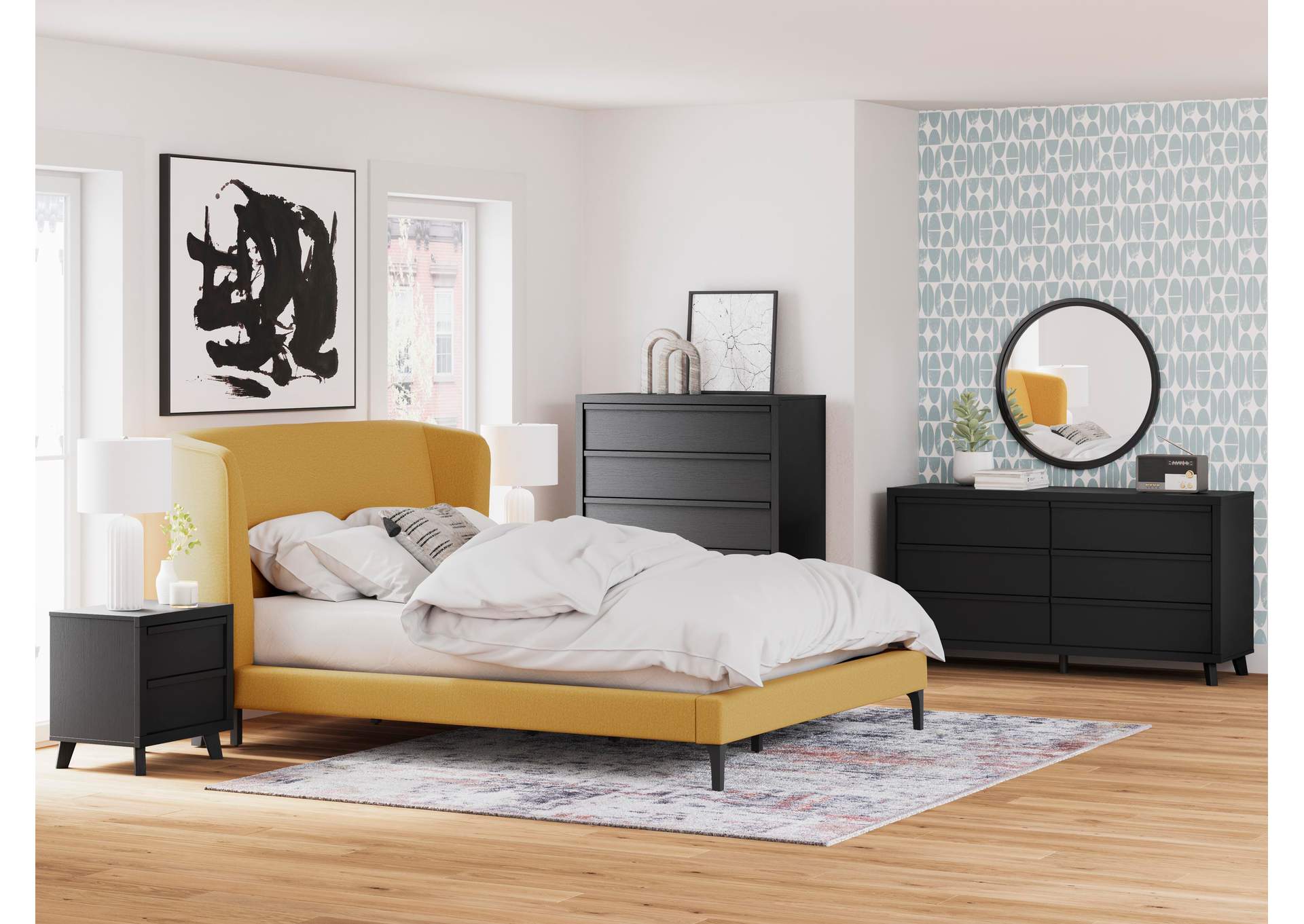 Maloken Queen Upholstered Bed with Roll Slats image 12
