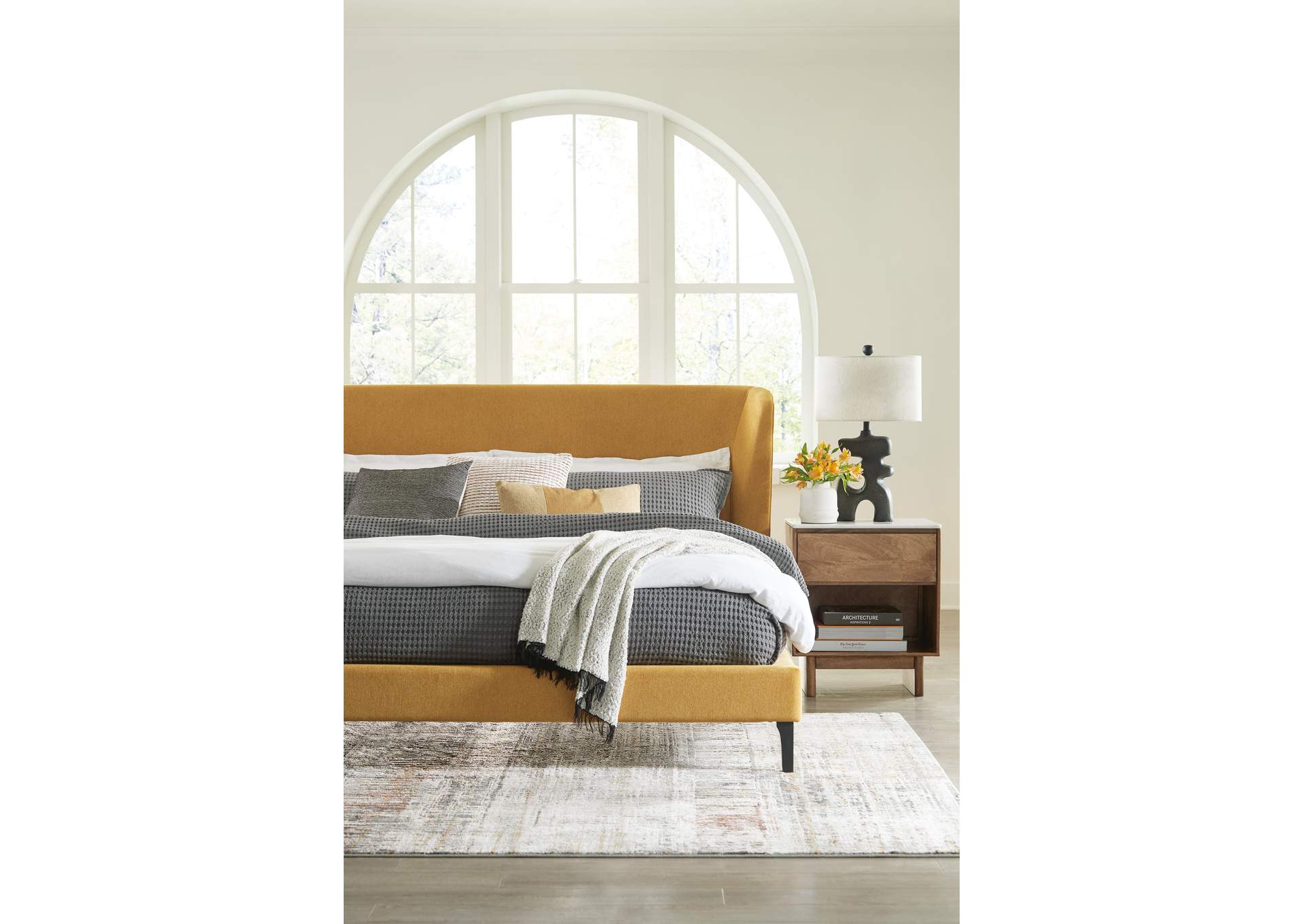 Maloken King Upholstered Bed with Roll Slats image 13