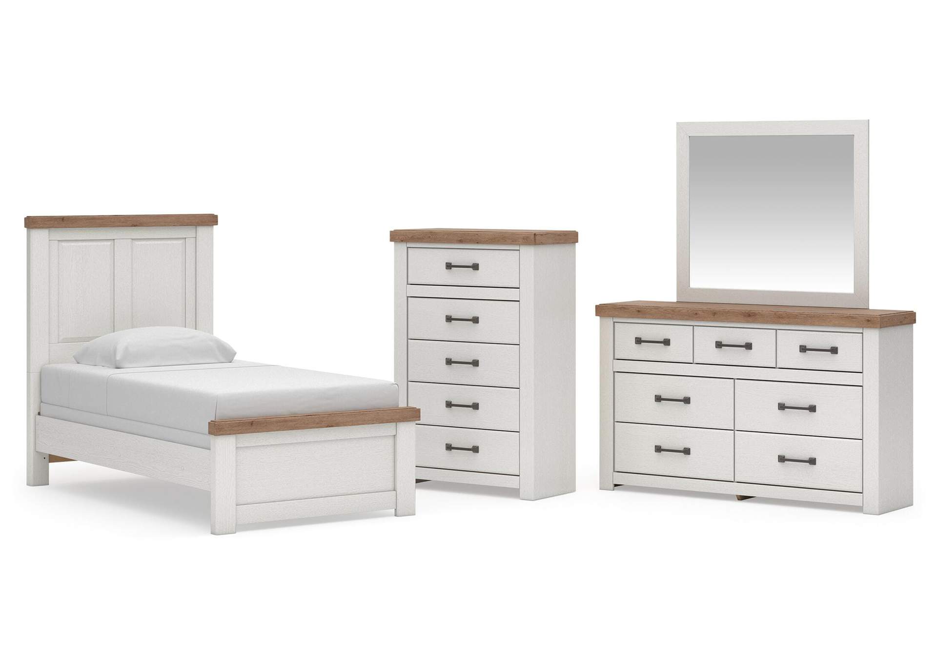 Savonport Twin Panel Bed, Dresser, Mirror and Chest image 1